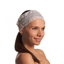 Load image into Gallery viewer, Disposable Headband Standard with Elastics (White) - 25/pk