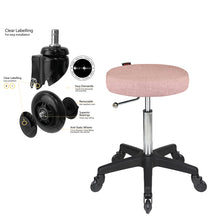 Load image into Gallery viewer, Stool Pink by Joiken (No Back, Black Base, Click 'n Clean Castor)