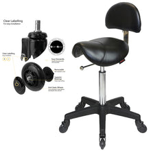 Load image into Gallery viewer, Saddle Black by Joiken (Backrest, Black Base, Click 'n Clean Castor)