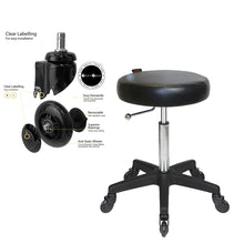 Load image into Gallery viewer, Stool Black by Joiken (No Back, Black Base, Click 'n Clean Castor)