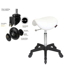 Load image into Gallery viewer, Saddle White by Joiken (No Back, Black Base, Click 'n Clean Castor)