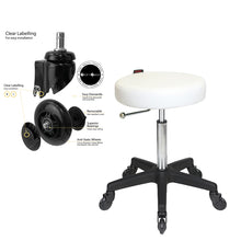 Load image into Gallery viewer, Stool White by Joiken (No Back, Black Base, Click 'n Clean Castor)