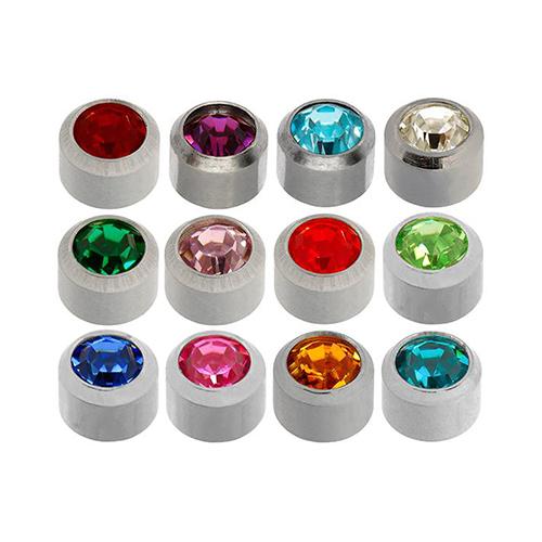 Earring (Assorted Birthstone) - 12 pairs/pk