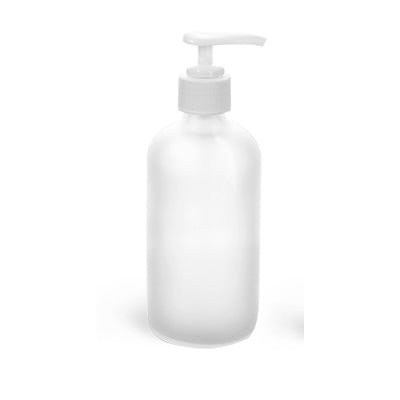 Bottle (Glass) White with Pump - 200mL