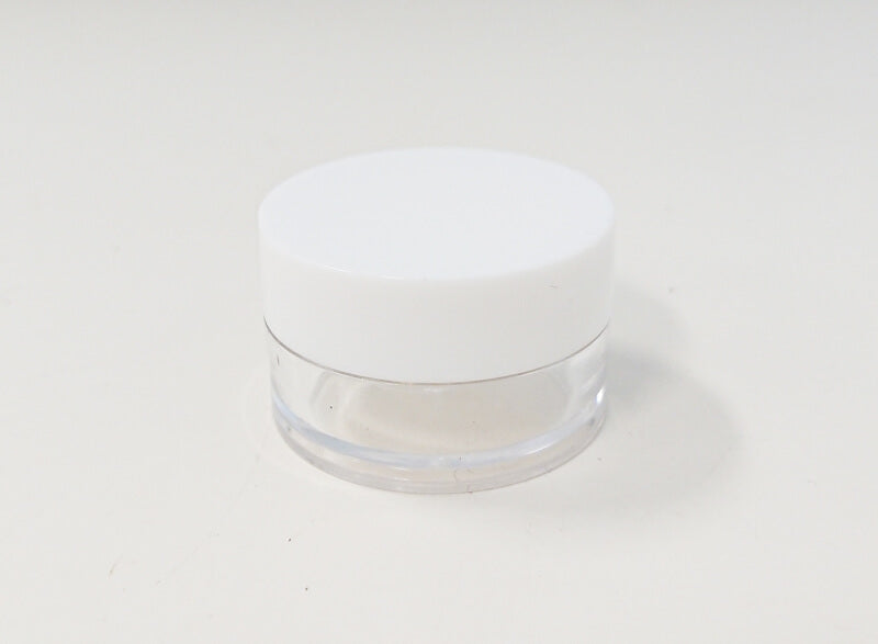 Sample Jar 6gr Round Plastic Clear with White Lid - 100pk