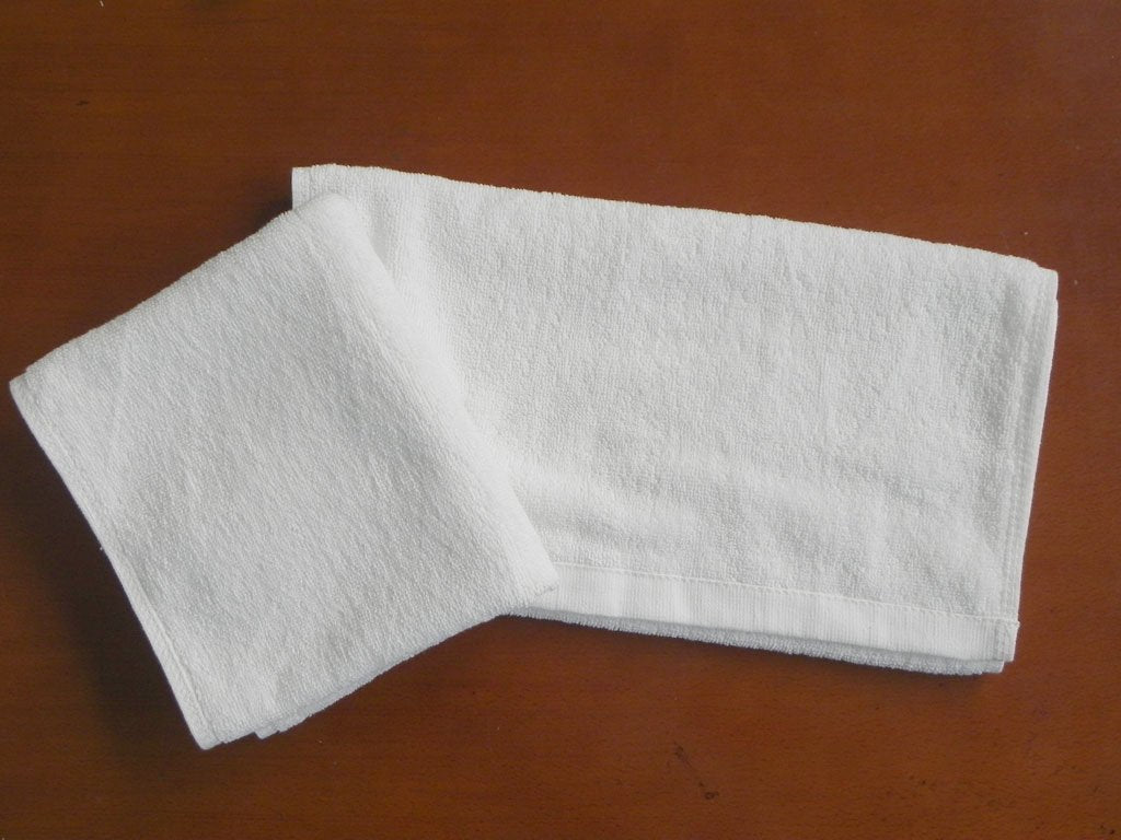 Towel: Face Towel 100% Cotton (White) - 33cm x 33cm, 12/pk
