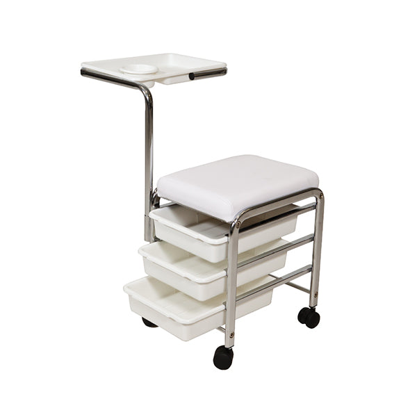 Stool for Manicure with Tray (White)