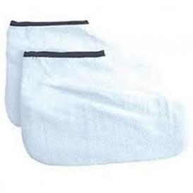 Paraffin Booties Terry Toweling White - 1 pair