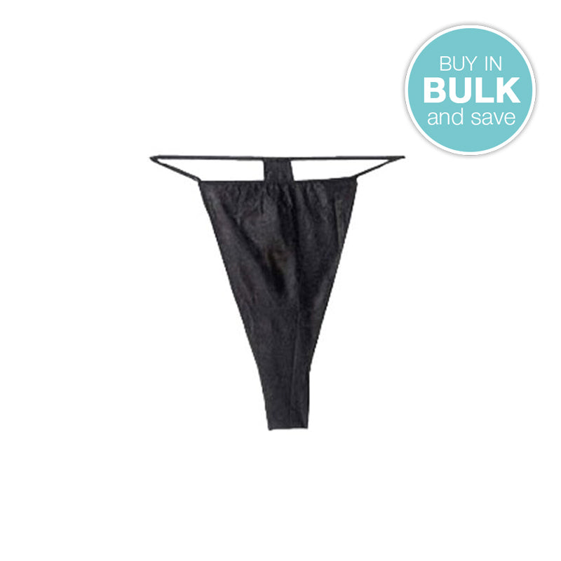 Disposable Undergarment: G-String Black Cat (Elastic) - 50/pk