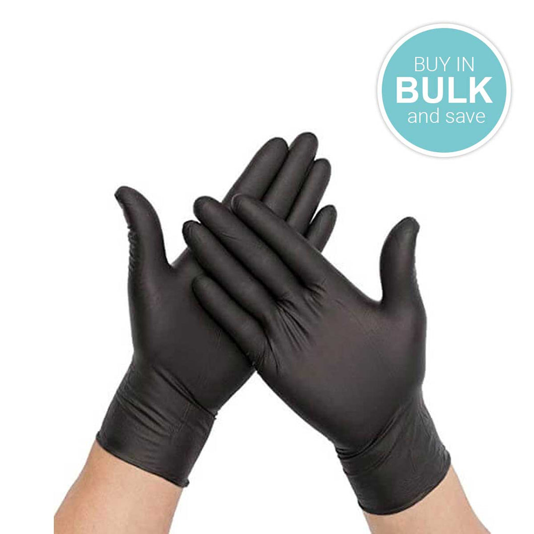Gloves Black Vinyl Powder Free (M) - 100/box