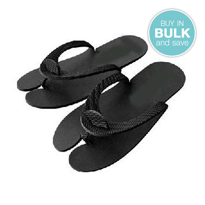 Disposable Pedicure Slippers or Thongs (Black) - 5 pairs/pk